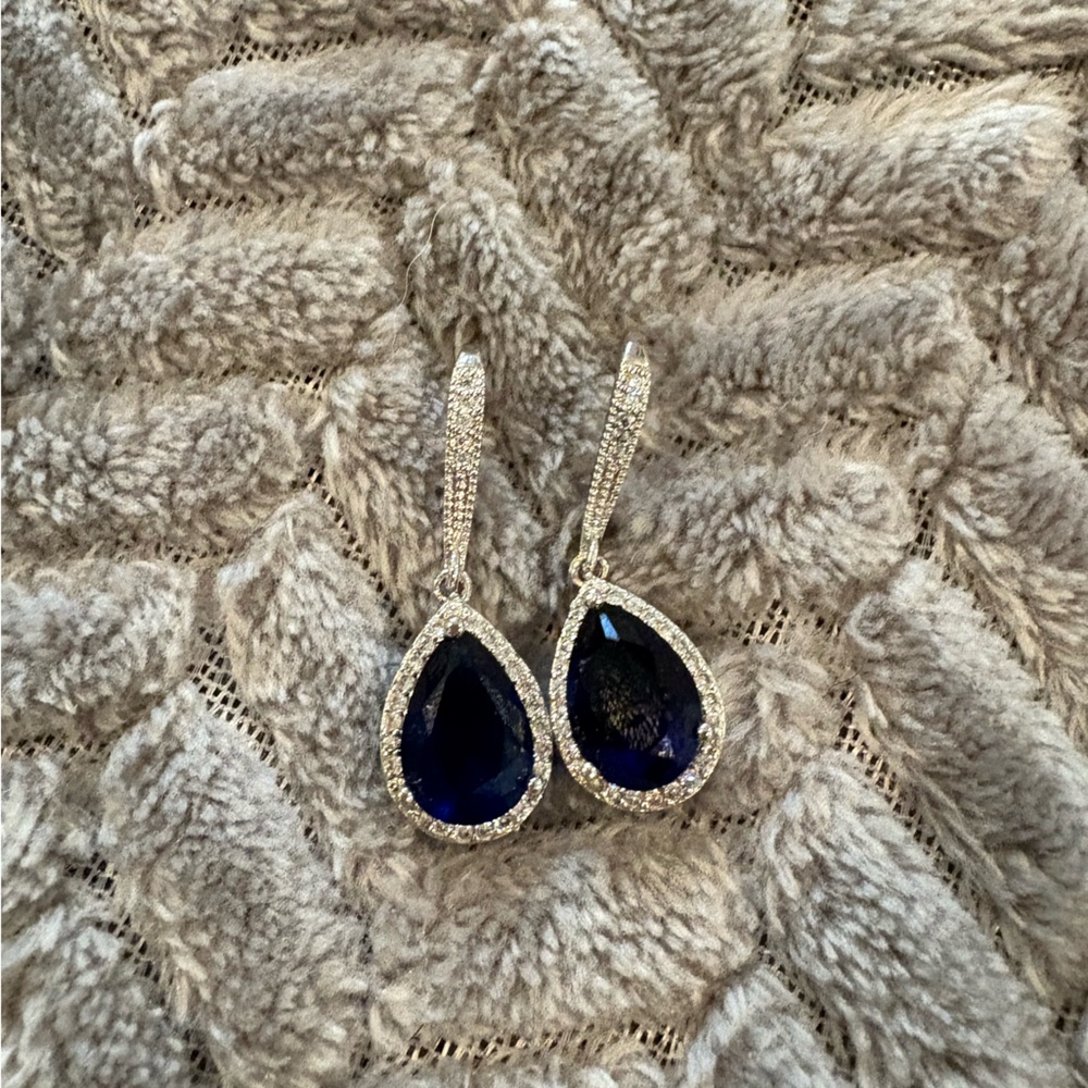 Elegant Pear-Shaped Silver Drop Earrings